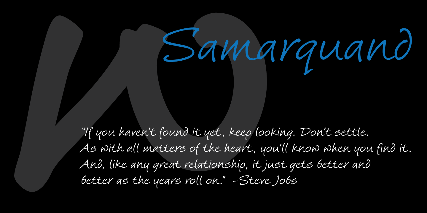 Пример шрифта Samarquand Bold